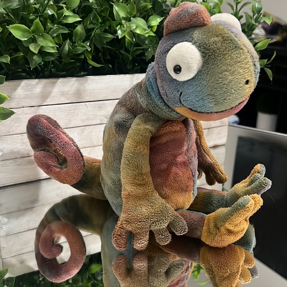 Jellycat London Colin Chameleon Plush Stuffed Animal Tye Dye Lizard Iguana - Picture 3 of 6